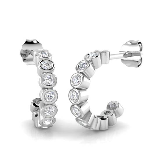 Round Diamond Designer Hoop Earrings