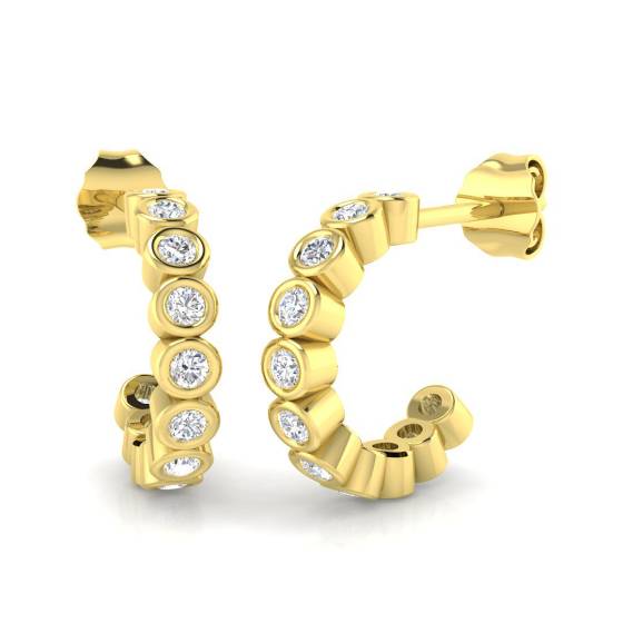 Round Diamond Designer Hoop Earrings