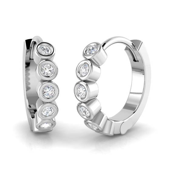 Round Diamond Designer Hoop Earrings