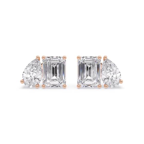 Pear Diamond Two stone Earrings
