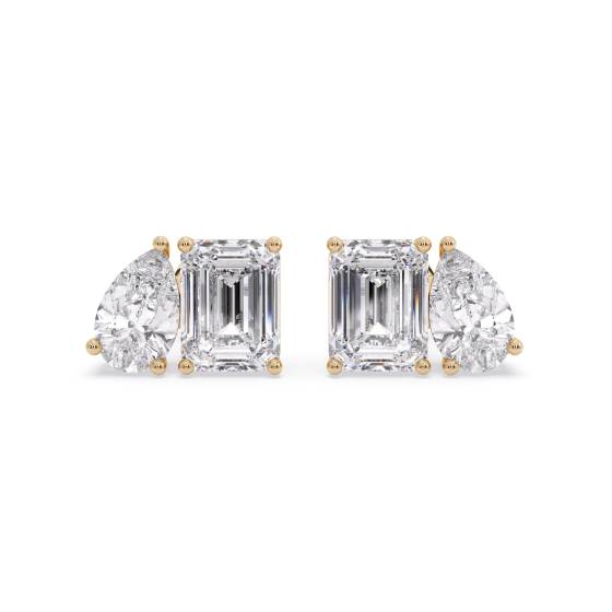 Pear Diamond Two stone Earrings