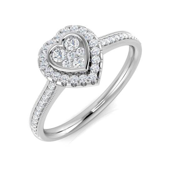 0.25ct VS/E-F Round cut Natural Diamonds Halo Ring