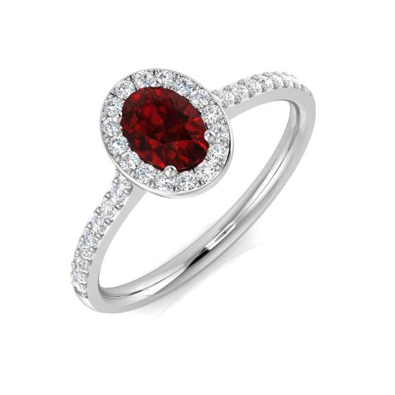 0.69ct SI/F-G Oval cut Ruby Gemstone Ring