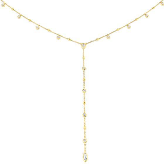 Round and Marquise Diamond Illusion Necklace