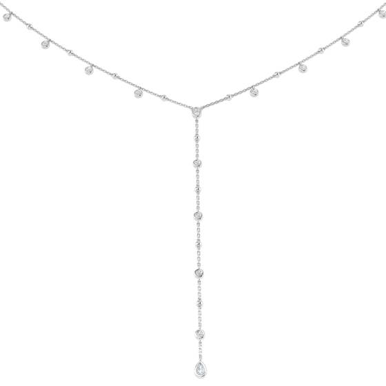 Round and Pear Diamond Illusion Necklace