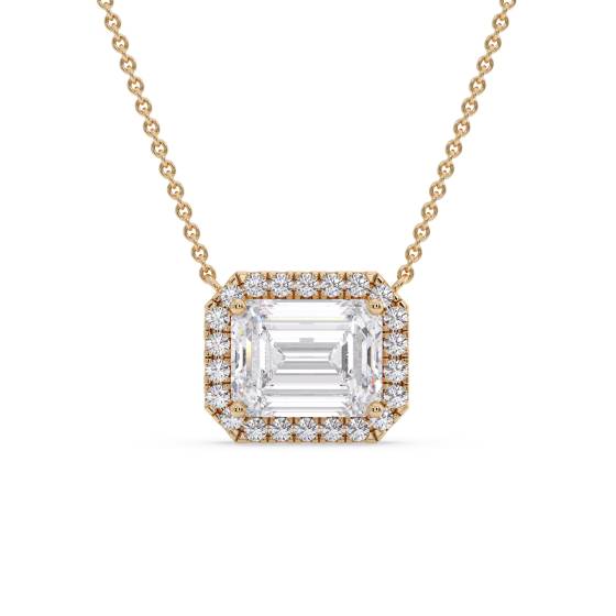 Round and Baguette Diamond Necklace