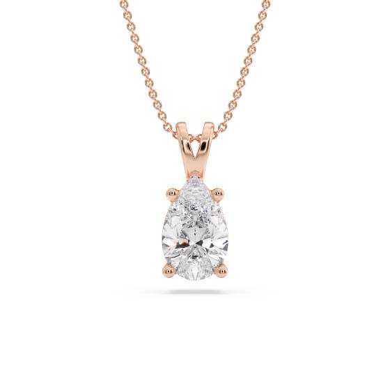 Classic Pear Diamond Solitaire Pendant