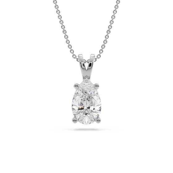 Classic Pear Diamond Solitaire Pendant