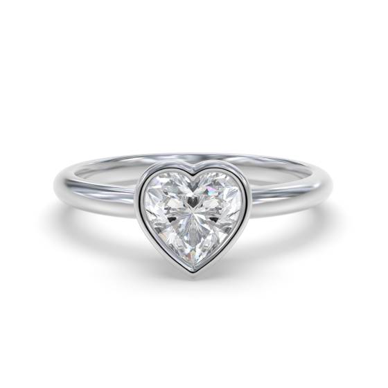 Heart Bezel Set Solitaire Engagement Ring