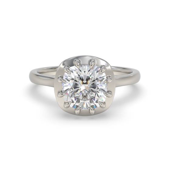 Cushion Cut Diamond Solitaire Ring