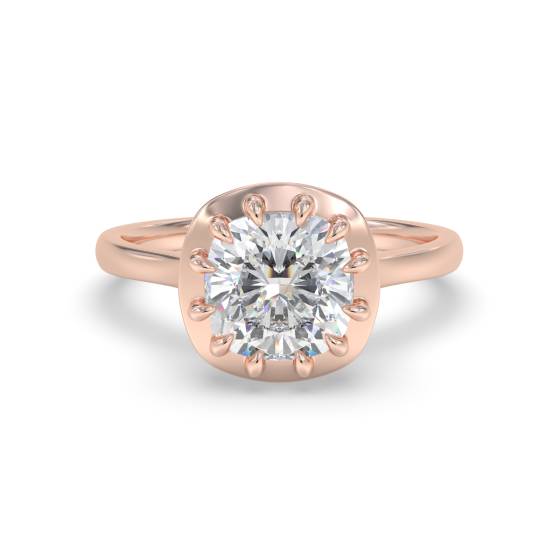 Cushion Cut Diamond Solitaire Ring