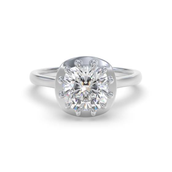 Cushion Cut Diamond Solitaire Ring
