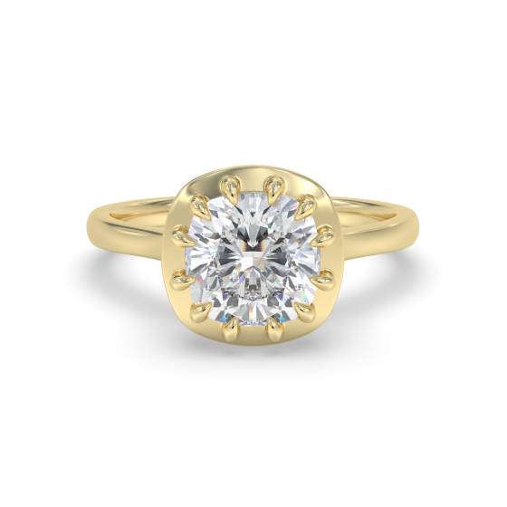 Cushion Cut Diamond Solitaire Ring