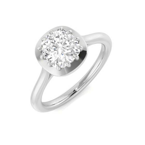 Cushion Cut Diamond Solitaire Ring