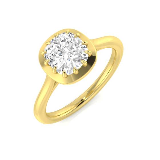 Cushion Cut Diamond Solitaire Ring