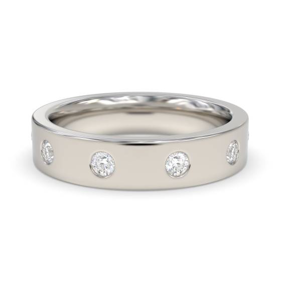Round Diamond Bezel Set Half Eternity Ring