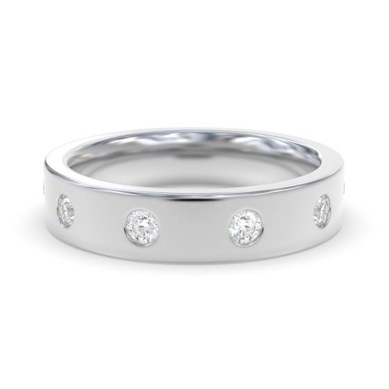 Round Diamond Bezel Set Half Eternity Ring