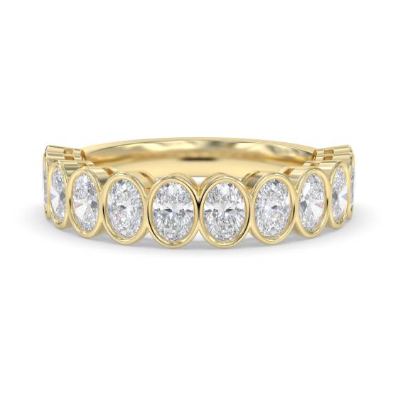 Oval Diamond Bezel Set Half Eternity Ring