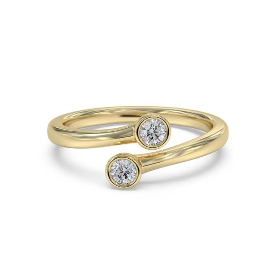 2 Stone Toi Et Moi Diamond Bezel Set Ring