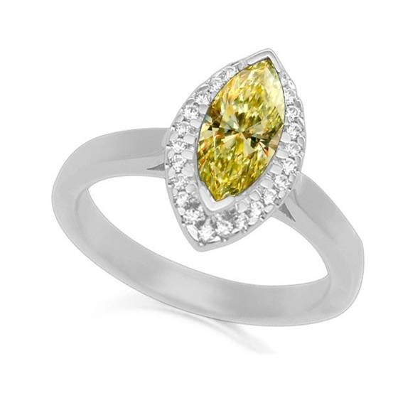Fancy Marquise Diamond Single Halo Shoulder Set Ring
