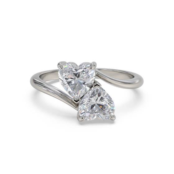 Heart Two Stone Diamond Ring