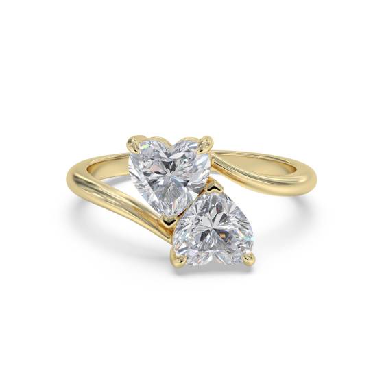 Heart Two Stone Diamond Ring