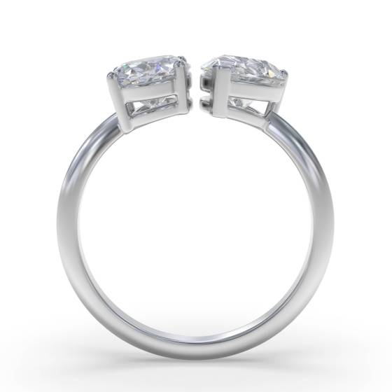 Oval and Pear Two Stone Diamond Ring