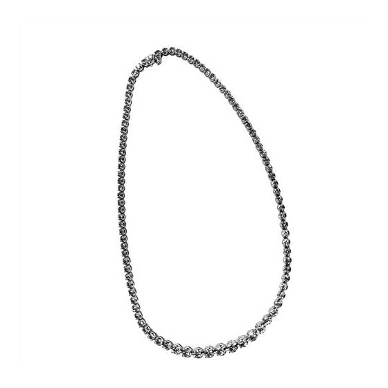 10.43ct VS/G-H Natural Round Diamond Tennis Necklace in 9k White Gold