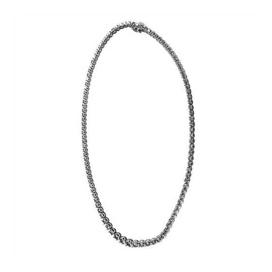 5.55ct VS/H-I Natural Round Diamond Single Row Tennis Necklace in 9k White Gold