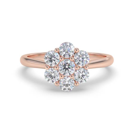 0.70ct VS GH Round Diamond Set Cluster Ring