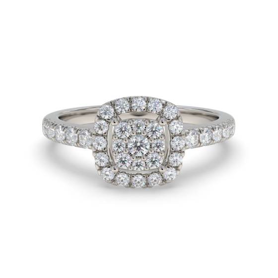 0.35ct VS/G-H Round Diamond Set Cluster Ring