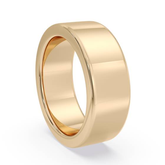 DHWAL7 Flat Wedding Ring - 7mm width, Medium depth
