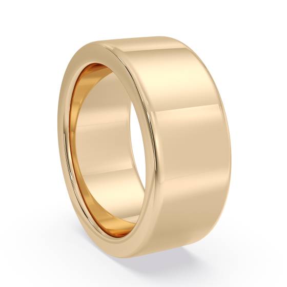 DHWAL8 Flat Wedding Ring - 8mm width, Medium depth