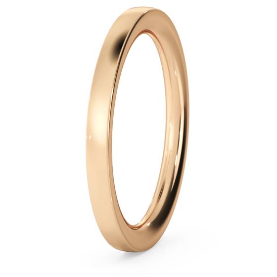 DHWCL2H Flat Court Wedding Ring - Heavy weight, 2mm width