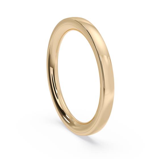 DHWCL2H Flat Court Wedding Ring - Heavy weight, 2mm width