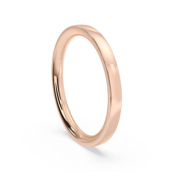 DHWCL2M Flat Court Wedding Ring - 2mm width, Medium depth
