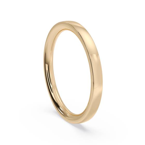 DHWCL2M Flat Court Wedding Ring - 2mm width, Medium depth