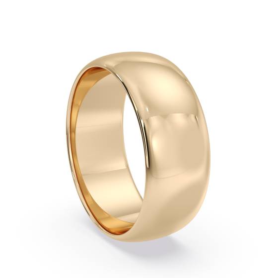 DHWDL7 D Shape Wedding Ring - Lightweight, 7mm width