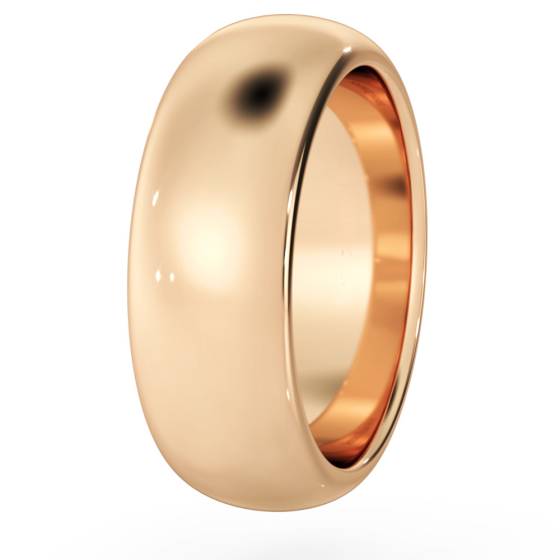 DHWDL7H D Shape Wedding Ring - Heavy weight, 7mm width