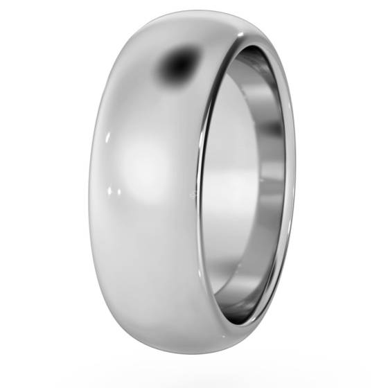 DHWDL7H D Shape Wedding Ring - Heavy weight, 7mm width