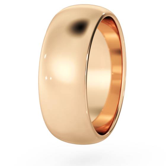 DHWDL7M D Shape Wedding Ring - 7mm width, Medium depth