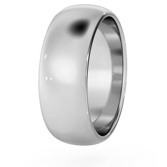 DHWDL7M D Shape Wedding Ring - 7mm width, Medium depth