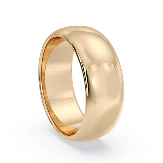 DHWDL7M D Shape Wedding Ring - 7mm width, Medium depth