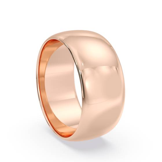 DHWDL8 D Shape Wedding Ring - Lightweight, 8mm width