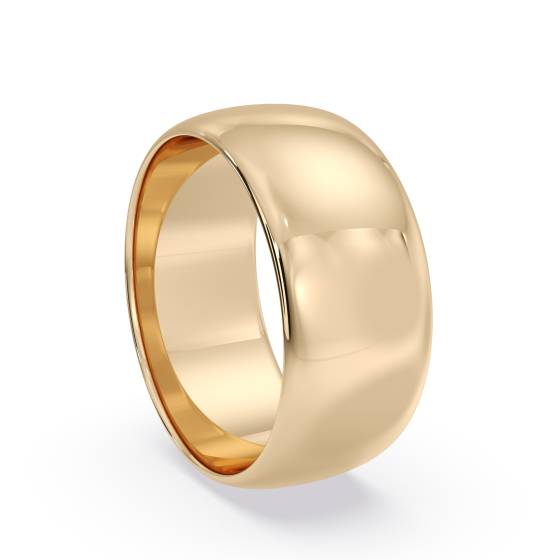 DHWDL8 D Shape Wedding Ring - Lightweight, 8mm width