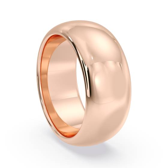 DHWDL8H D Shape Wedding Ring - Heavy weight, 8mm width