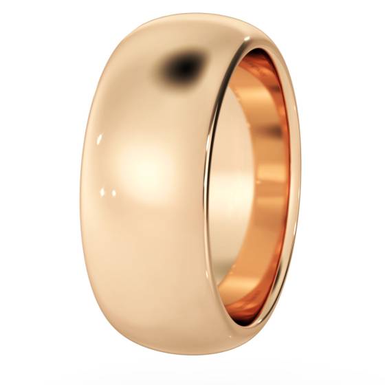DHWDL8H D Shape Wedding Ring - Heavy weight, 8mm width