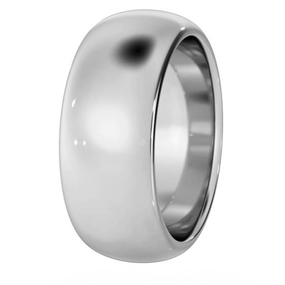DHWDL8H D Shape Wedding Ring - Heavy weight, 8mm width