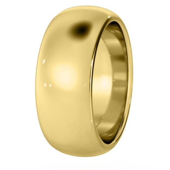 DHWDL8H D Shape Wedding Ring - Heavy weight, 8mm width