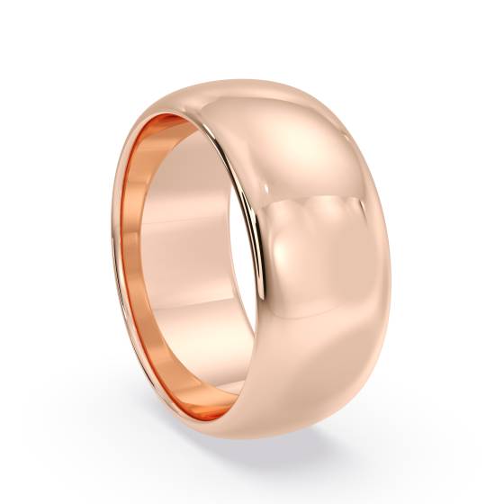 DHWDL8M D Shape Wedding Ring - 8mm width, Medium depth